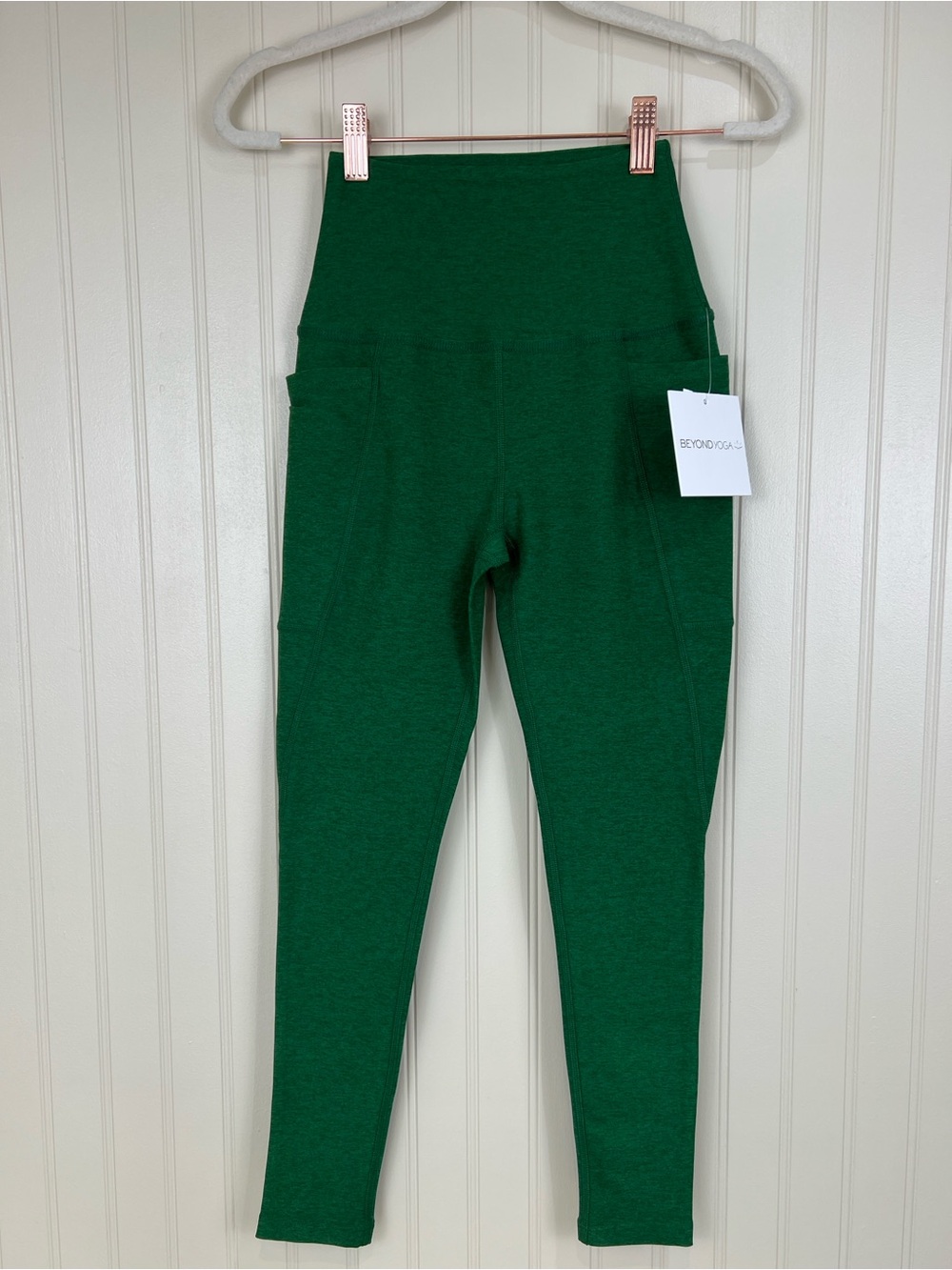 NWT Beyond Yoga Spacedye Out of Pocket High Waisted Midi Leggings Green XS